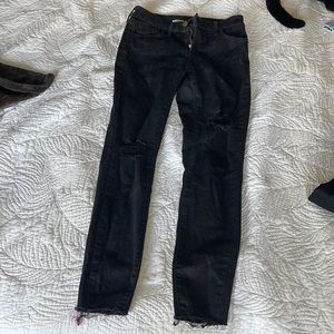 Black ripped rockstar skinny jeans from old navy